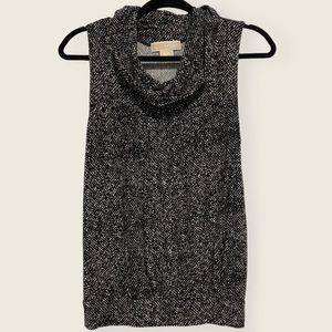 Michael Michael Kors Womens Cowl Neck Sleeveless Top In Black & White Size Small
